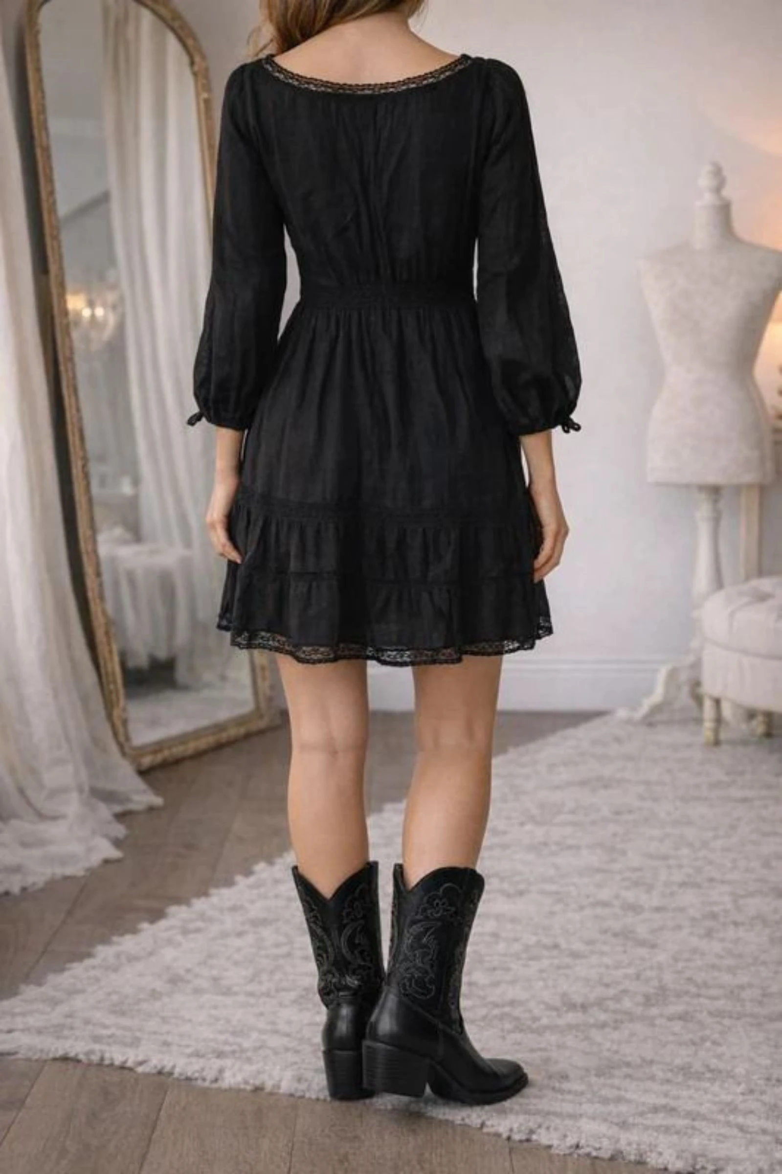 Vestido negro boho Stradivarius NUEVO – photo 2